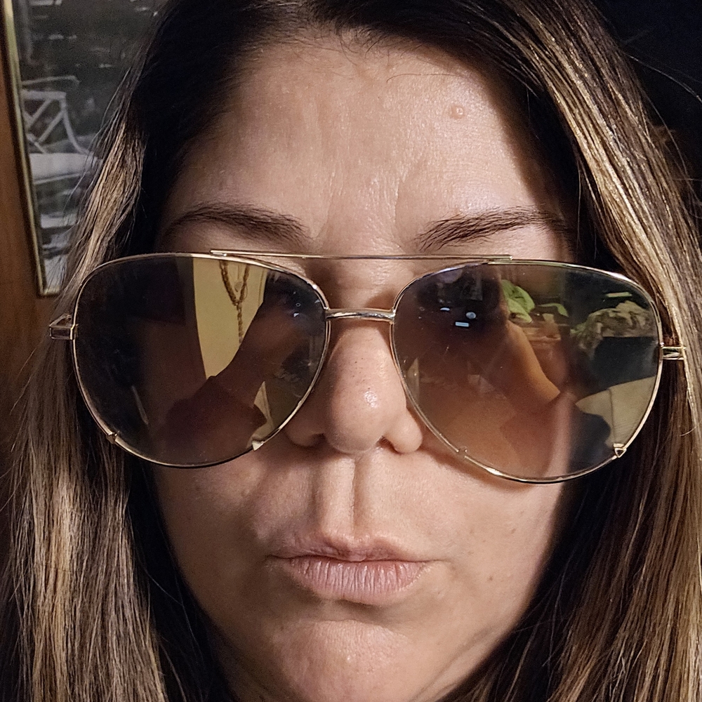Diff Gold Aviator Sunglasses with Brown Mirrored Lenses
